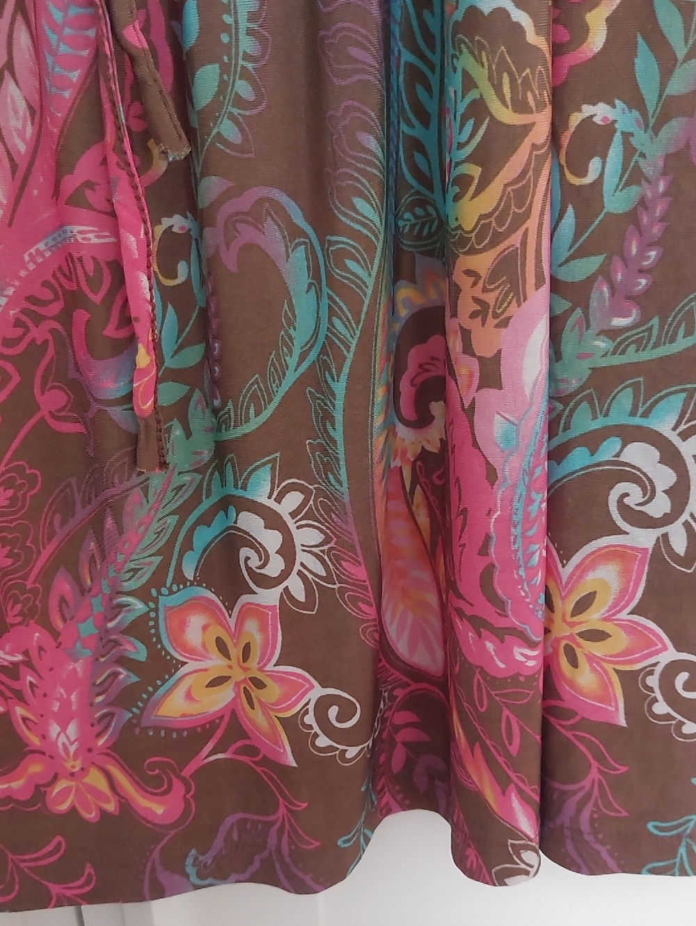 MAJIRA, Brown Floral SUMMER DRESS, Size XL - Picture 3 of 3